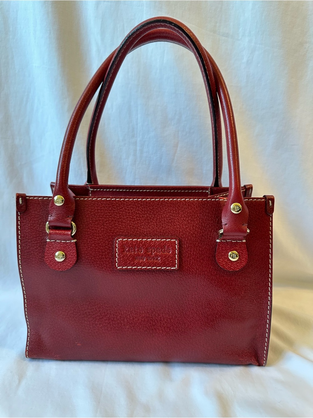 Kate Spade Tarrytown Samson Garnet Red Leather Top-Handle Satchel Tote